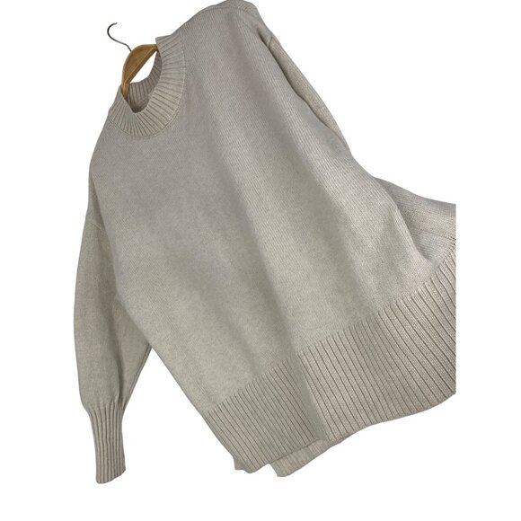 H&M Womens Large Beige Knit Sweater thick relaxed tunic RAA10441 - Picture 1 of 7
